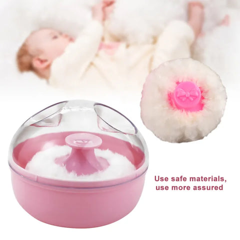 DOT Baby Soft Face Cosmetic Powder Puff talcum powder Sponge Box Case Container